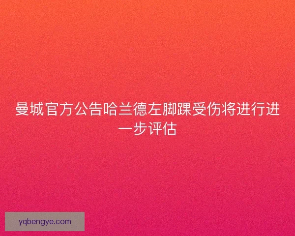曼城官方公告哈兰德左脚踝受伤将进行进一步评估 曼城官方公告哈兰德左脚踝受伤将进行进一步评估